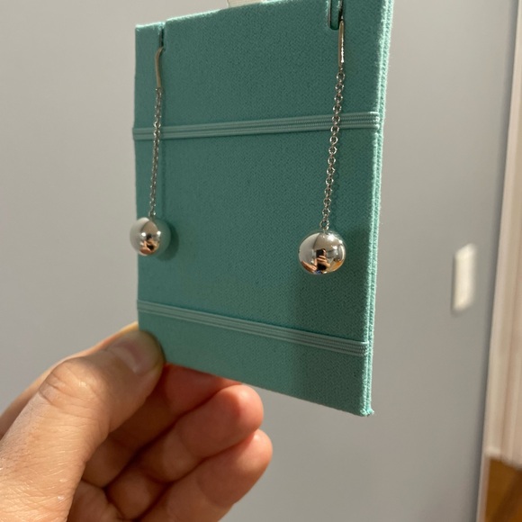 Tiffany & Co. Sterling Silver 925 10mm Hardware Ball Hook Dangle Drop Earrings - Picture 12 of 14